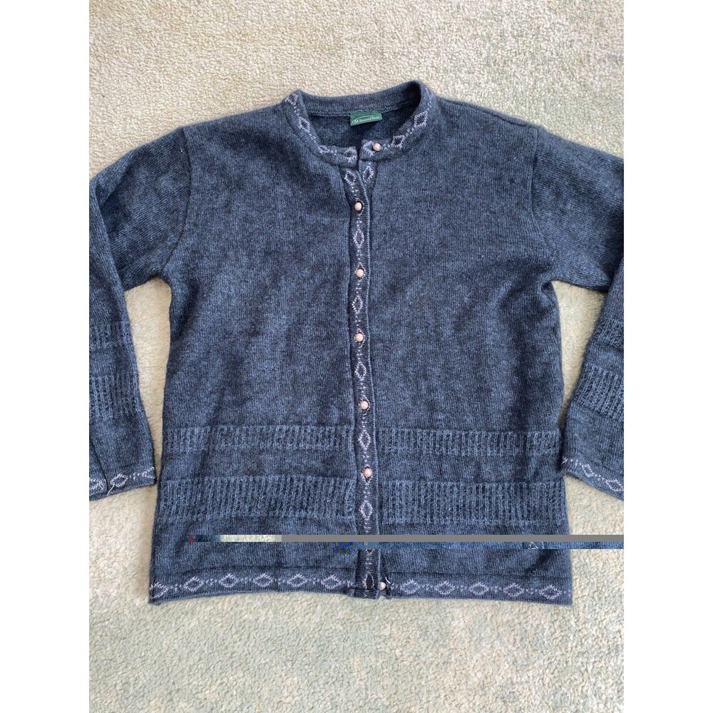 Merino Possum Ecology Women's Small Vintage Y2K Sweater Blue Wool Blend Cardigan